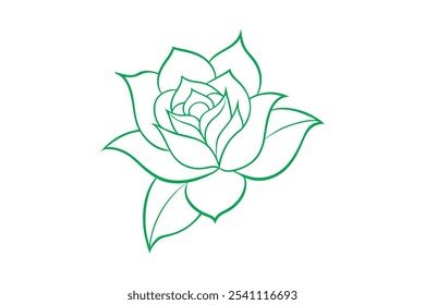 Silueta de Vector de flores Línea de color de arte Línea Mandala.