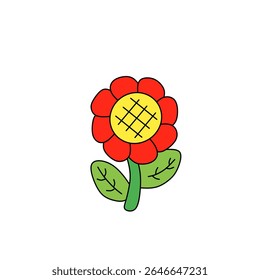 vetor de flor com aparência simples e atraente