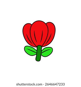 vetor de flor com aparência simples e atraente