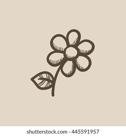 Flower vector sketch icon isolated on background. Hand drawn Flower icon. Flower sketch icon for infographic, website or app.
