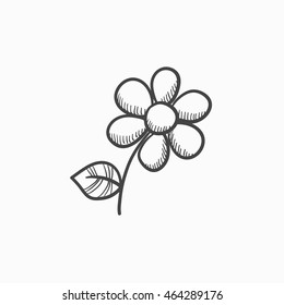 Icono de esbozo vectorial de flor aislado en el fondo. Icono de flor dibujado a mano. Icono de esbozo de flor para infografía, sitio web o aplicación.