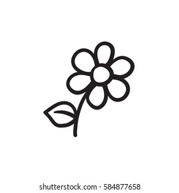 Flower vector sketch icon isolated on background. Hand drawn Flower icon. Flower sketch icon for infographic, website or app.