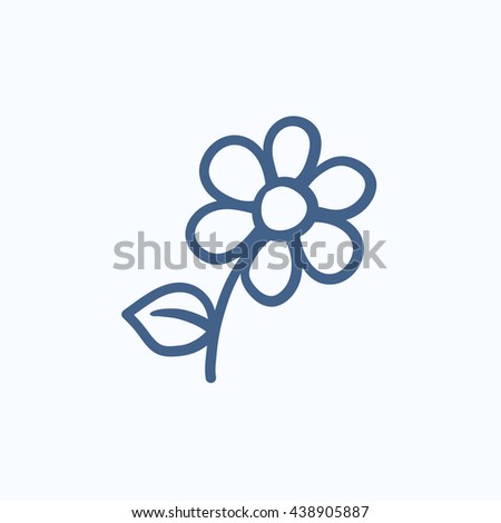 Image, Stock Photo White Daisy Flower.Floral Art Design.Blue Nature Background.