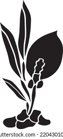 Esténcil de vectores de flores, negro y blanco