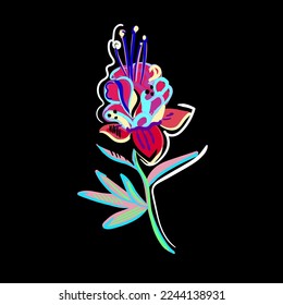 Flower in a vector style isolated. Vector flower for background, texture, wrapper pattern, frame or border.