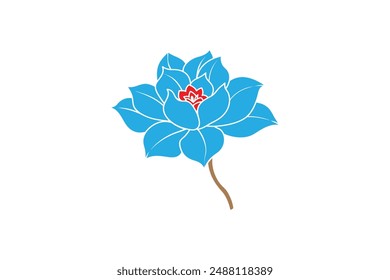 Flower vector style white white background