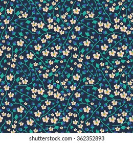 Flower vector template. Dark colored pattern with blossom flowers for posters, greeting cards, flyers and banner, web designs. Anniversary, holiday, wedding, business, birthday, party invitations. 
