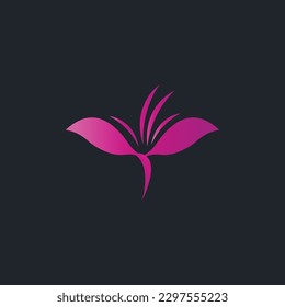 Flower vector template, minimalist logo design.

