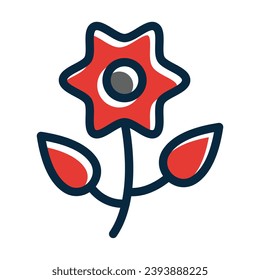 Flower Vector Thick Line Filled Dark Colors Icons For Personal And Commercial Use.
