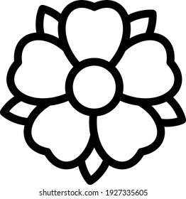 icono de línea delgada del vector de flores