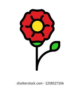Flower vector, wedding related fiiled designe ditable outline icon 