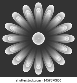 flower vector with white and gray gradations