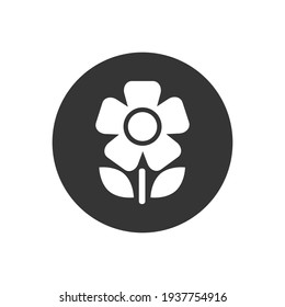 Flower vector white icon in flat