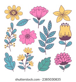 Flower vectors nature patterns illustrated elements 