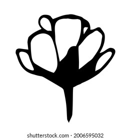 Flower vektor. Doodles, black and white images of flowers. For logos, companies, labels.