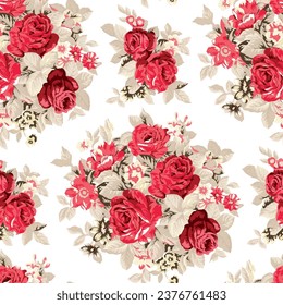 FLower Vel Seamless PAttern On Light BAckground