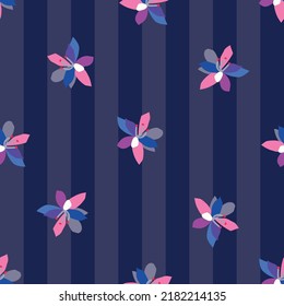 Flower Vertical Stripes Seamless Pattern. Vector illustration. Perfect for party, fashion, decoration, textile design, background, illustration, carpet, tiles and rug.
