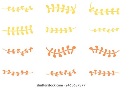 Flower vine icon set. Botanical decoration vector