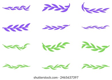 Blumenrebe-Icon-Set. Botanische Deko-Vektorgrafik