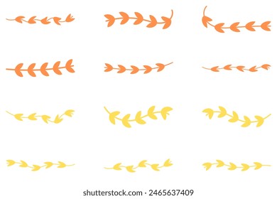 Conjunto de iconos de vid de flores. Vector de decoración botánica