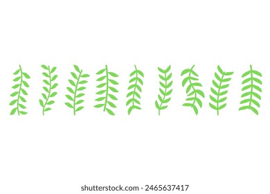 Flower vine icon set. Botanical decoration vector