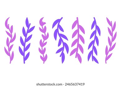 Conjunto de iconos de vid de flores. Vector de decoración botánica
