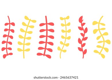 Flower vine icon set. Botanical decoration vector