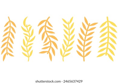 Flower vine icon set. Botanical decoration vector