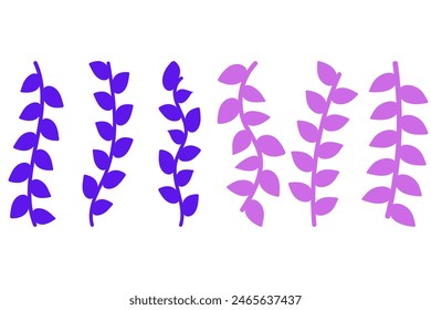 Conjunto de iconos de vid de flores. Vector de decoración botánica