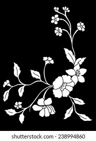Flower vine on black background.