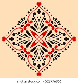 Flower vintage decorative elements. Oriental pattern, vector illustration.