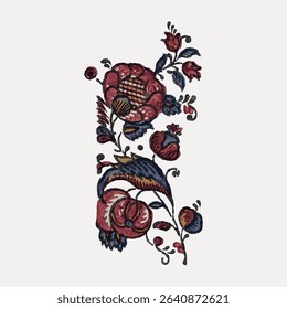 Flower vintage illustration, vector element. 