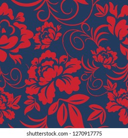  Flower vintage vector seamless pattern.