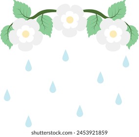 Flower with water drop vector image or clipart for background or project