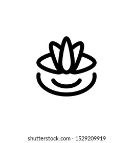 Flower in Water Icon Outline Vector
