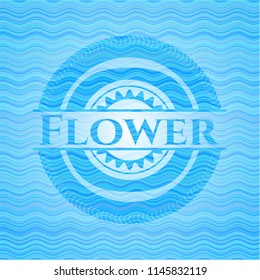 Flower water wave concept badge background.