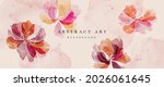 Flower watercolor art background vector. Wallpaper design with floral paint brush line art. leaves and flowers nature design for cover, wall art, invitation, fabric, poster, canvas print.