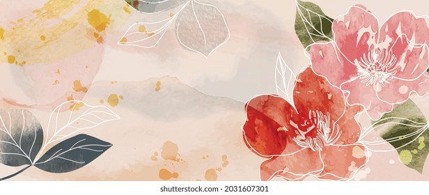 Flower watercolor art background