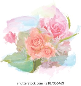 Flower watercolor art background vector. Wallpaper design with floral paint brush line art. leaves and flowers nature design for cover, wall art, invitation, fabric, poster, canvas print.