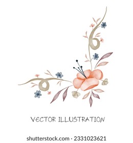 Flower watercolor art Watercolor flowers illustration. Watercolor drawing fashion on transparent background . Isolated flowers illustration element.
