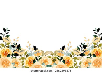 flower watercolor border for wedding, birthday, card, background, invitation, wallpaper, sticker, decoration etc.