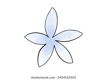 Elemento doodle de la acuarela floral, Ilustración vectorial.
