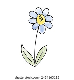 Elemento doodle de la acuarela floral, Ilustración vectorial.