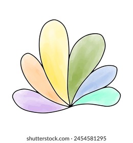 Blumen-Aquarell-Doodle-Element, Vektorillustration.