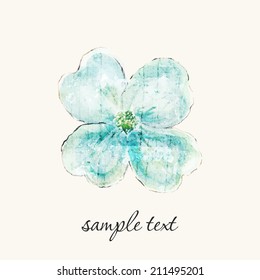 Flower. Watercolor floral decoration. Floral birthday card.