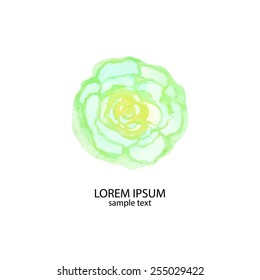 Flower watercolor with place for text. Logo spring flower. Vector.