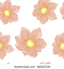 Flower watercolor seamless pattern.
