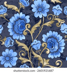 Flower watercolor seamless pattern element. Elegant texture for backgrounds, wallpapers, textile, wrapping.