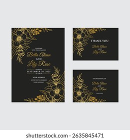 Patrón sin fisuras de acuarela de flores. Fondo blanco y negro pintado a mano con magnolia rosa e ilustración floral dorada para diseño textil o Fondo de pantalla