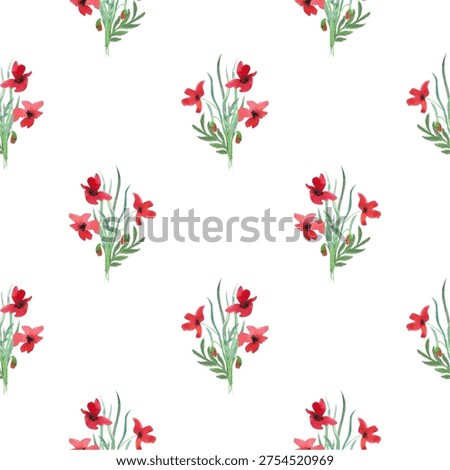 Flower watercolor seamless pattern on white background. Soft pastel colors water color seamless pattern for beauty products or other.